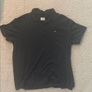 Rag & Bone Men's Slub Knit Polo Shirt - Charcoal Black - XL